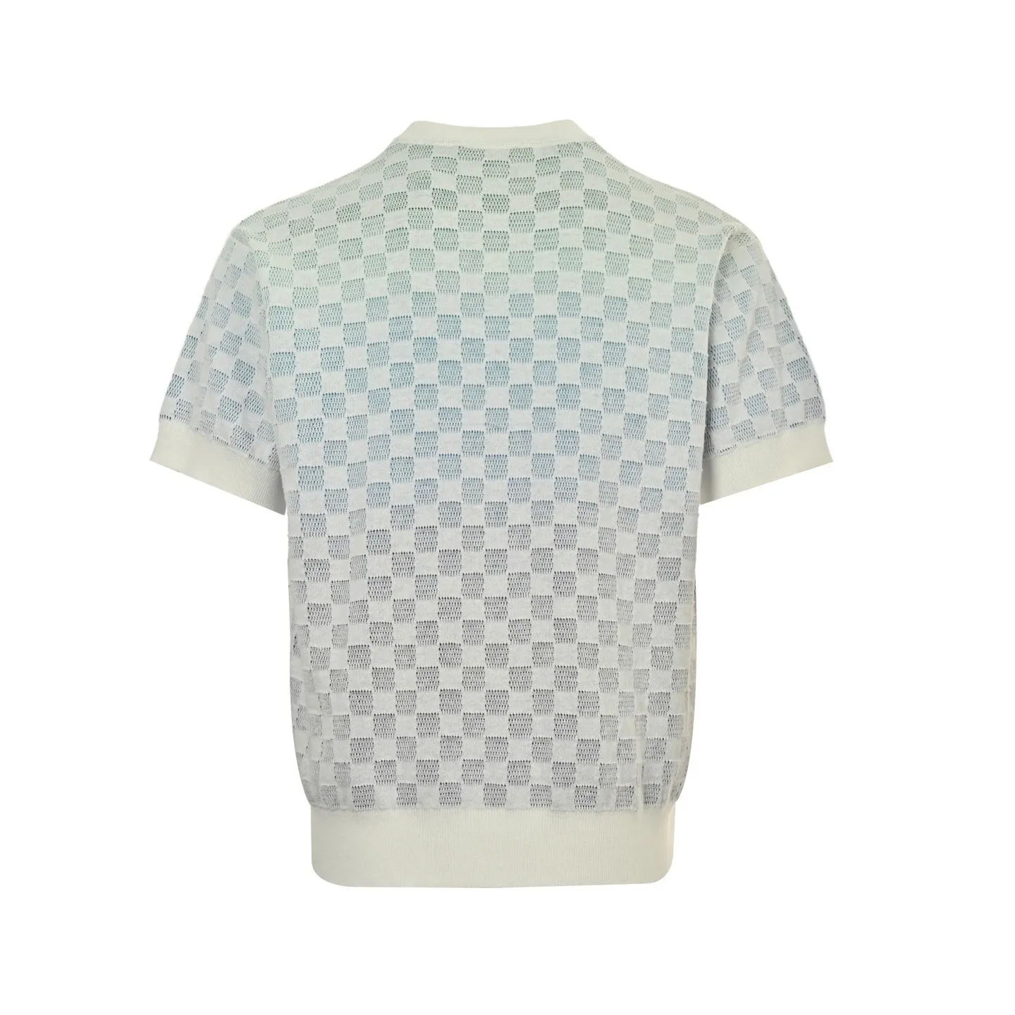 Louis Vuitton/Louis Vuitton 25ss checkerboard gradient knitted short sleeves